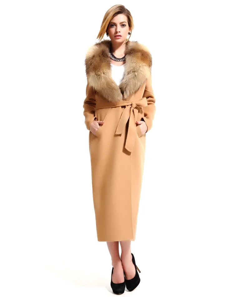 Maxnegio New 2018 Fashion Winter Women Coat With Belt Real Fur Coat Collar Women's Double Side Cashmere Coat Manufacturer
Maxnegio New 2018 Fashion Winter Women Coat With Belt Real Fur Coat Collar Women's Double Side Cashmere Coat Manufacturer