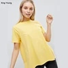 KY yellow 100% Cotton Crew neck Short sleeve DESIGN ladies t shirt t-shirt with Wrap Back