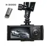 Camera Auto X3000 Full HD 1080p Dual Lens Car Camera DVR Dashboard 3D LCD Video Recording Digital Zoom GPS Track Car Black Box
