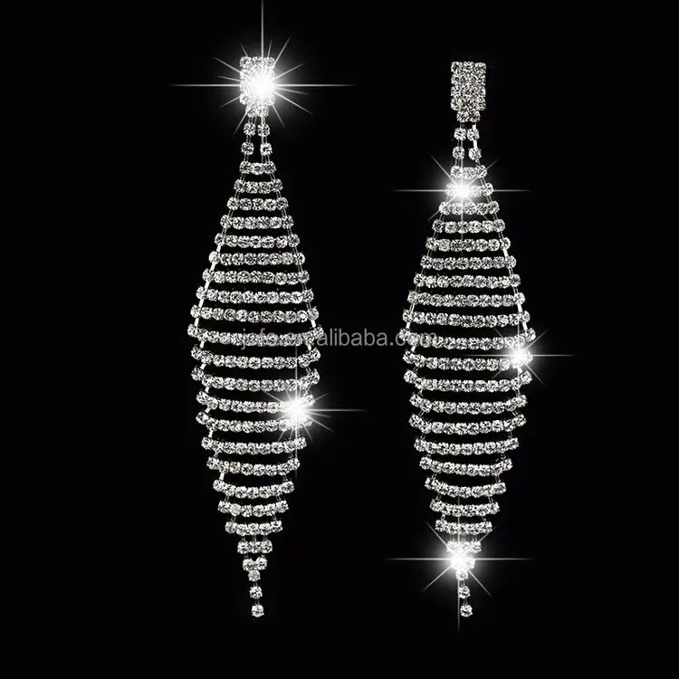 2LLJ-0001 Fashion Style High Quality Sparkly Pave Rhinestone Silver Thread Drop Wedding Earring
2LLJ-0001 Fashion Style High Quality Sparkly Pave Rhinestone Silver Thread Drop Wedding Earring