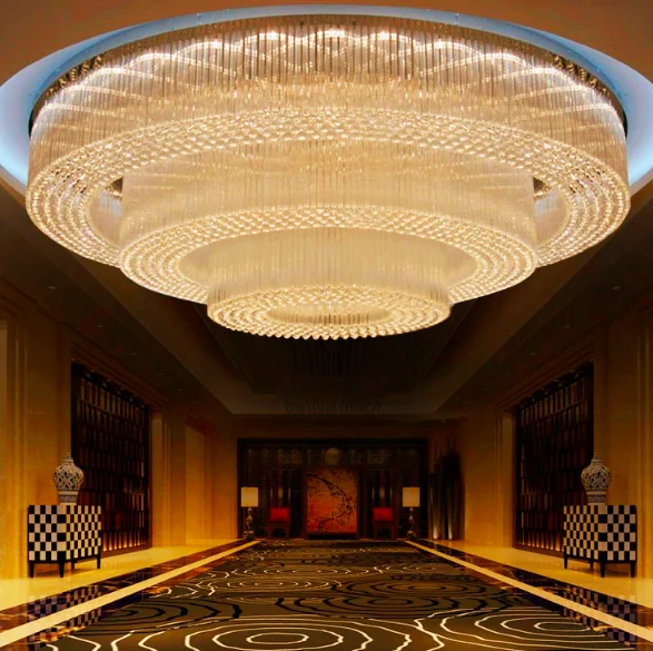 Large Round Hotel Lobby Wedding Banquet Ceiling Lighting Project
