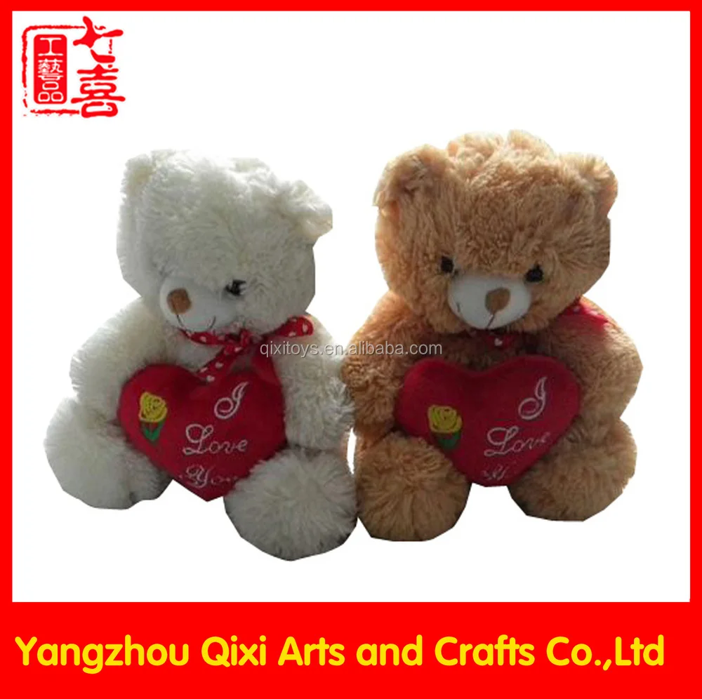 red heart plush bear white teddy bear valentine i