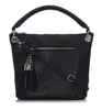 Black tassel crossbody bags handbag lady features a top handle as long as a long strap, Polyurethane ladies bags handbag