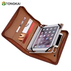 Best businessman gifts leather portfolio 4000/6000/8000mah folder with power bank and usb a4 file folder