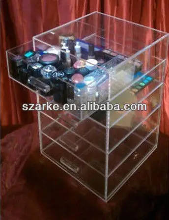 Clear Table Top Acrylic Makeup Display with 5 drawers