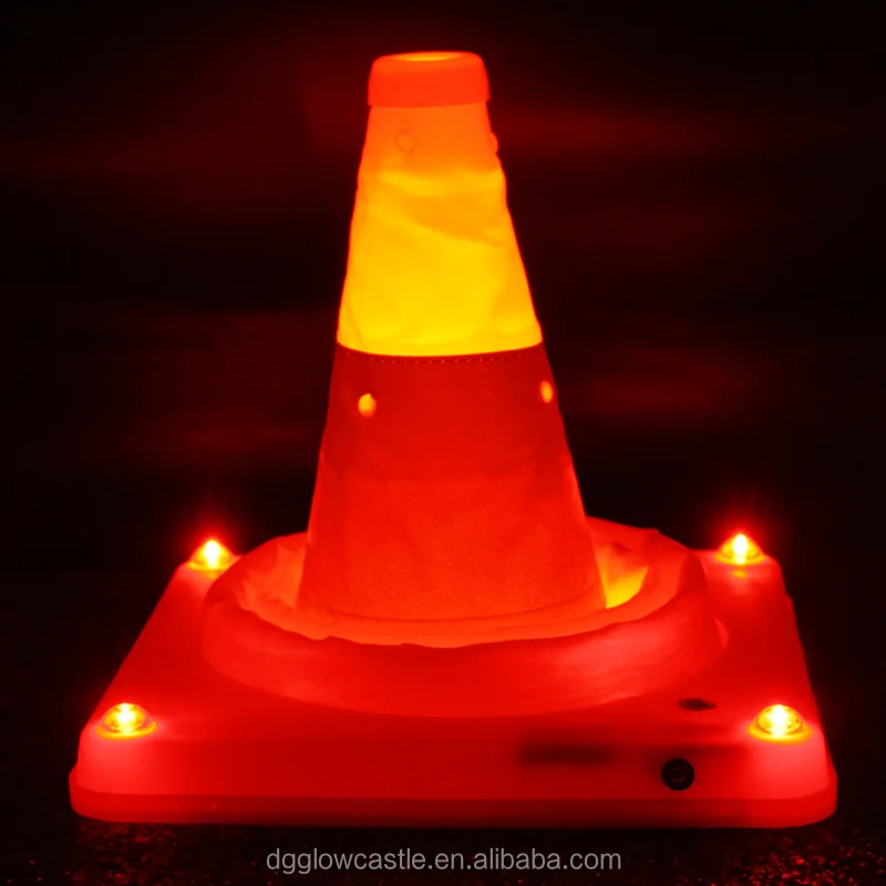 Usb Rechargeable Led Road Cone Reflective Led Traffic Safety Cones