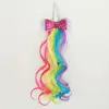 New Design Unicorn Hair Clip With Colorful Wave Synthetic Hair Extensions Wholesale Hair Accessories for Kids