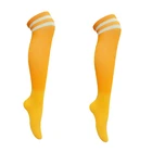 china supplier over the knee adults and children football socks elastic thin striped knee high soccer sox