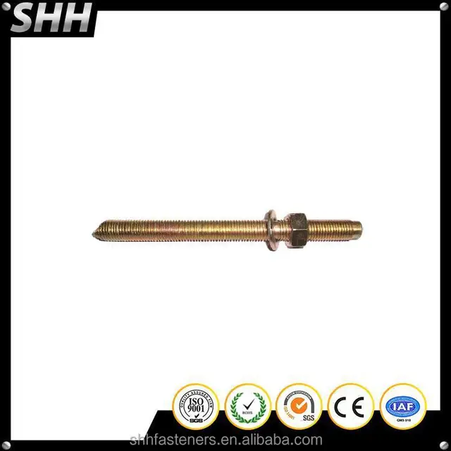 chemical anchor stud with flat head or hex head