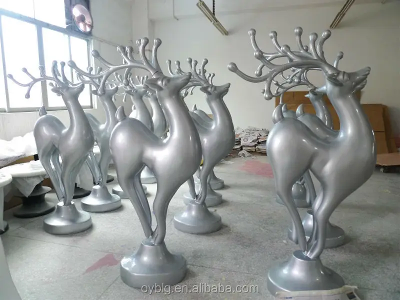 Life Size Christmas Decoration Inredeer Fiberglass Deer Statue