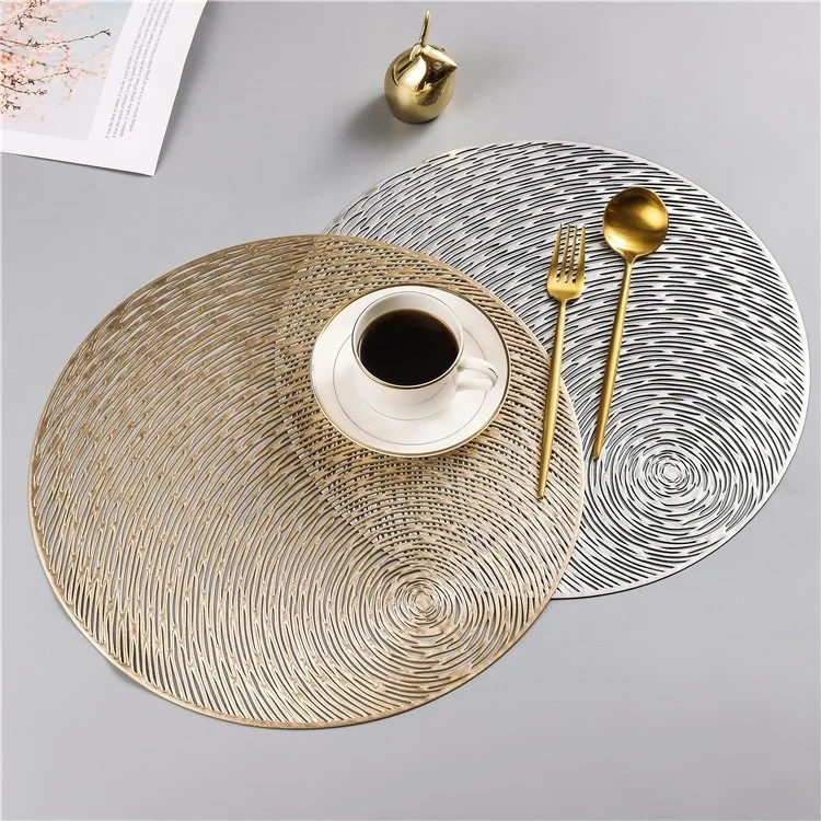 China New Custom Nonslip Heat Insulation Place Mats Soft Vinyl Silver Woven Table Placemats PVC Plastic Coaster for Dining Table, Customized
China New Custom Nonslip Heat Insulation Place Mats Soft Vinyl Silver Woven Table Placemats PVC Plastic Coaster for Dining Table, Customized