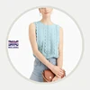 Women's Latest design fashion scalloped lace shell work to weekend summer sleeveless blouses top in better silk