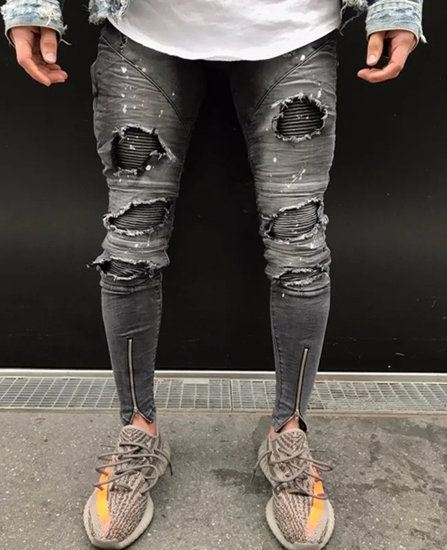 black scratch jeans