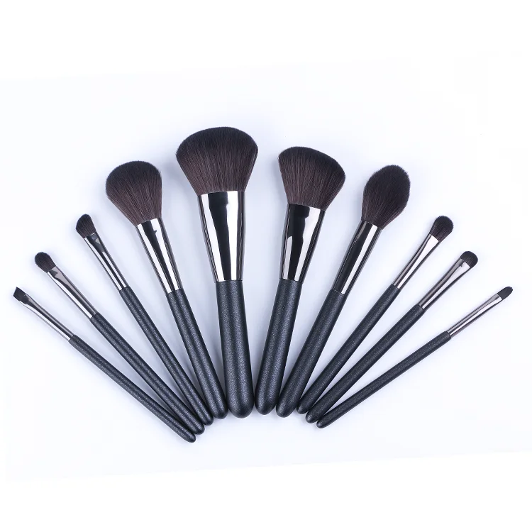 Custom Laser Logo Private Label New Black Make Up 10pcs Wood Handle Makeup Brushes Set
Custom Laser Logo Private Label New Black Make Up 10pcs Wood Handle Makeup Brushes Set
