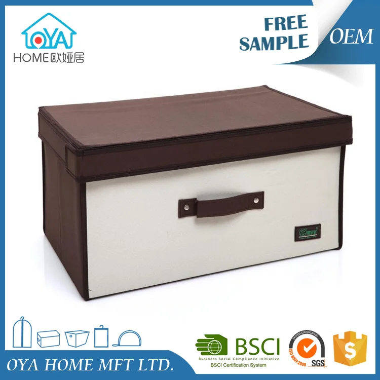 OEM Household foldable fabric clothes storage box with lid