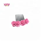 Newest bridal hair comb fashion hair comb clip with rose flower