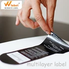 High quality double layer label piggyback stickers envelope multilayer label