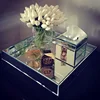 Hot sale silver mirror perfume tray with metal handle