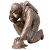 Life Size Bronze Kneeling Firefighter Statue Monument