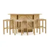 club coffee shop Teak Outdoor Furniture modern dining room set Garden 5PCs bar chair bar table set