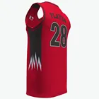 Authorized custom Team OEM color black and basketball jersey uniform design red