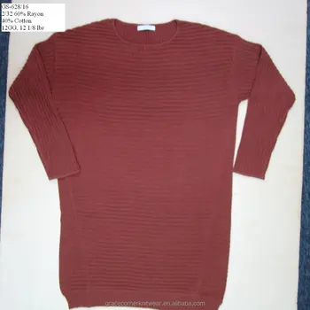 ladies 60% rayon 40% cotton knitted pullover jumper