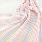 Digital Printed pleated crepe tulle fabric