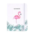 Wholesale cute flamingo fancy characteristic fashion notebook custom size and logo design diary with plastic band