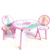 HT-HPTC02 60x60x44cm Princess Graphic Round Wooden Kids Table Chairs, High Quality Kids Table And Chairs