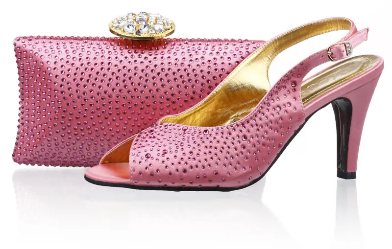 Free shipping high heel fashion wedding/party shoes in pink,high quality italian shoes and matching bags,SB8793