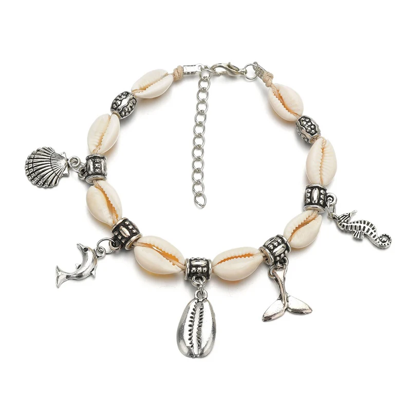 

Women Vintage Anklets Bohemian Shell Fishtail Dolphin Charm Anklet Bracelet On Leg Foot Jewelry (KAN385), As picture