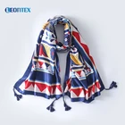 New design cute blue red tassel scarf viscose hijab women shawl