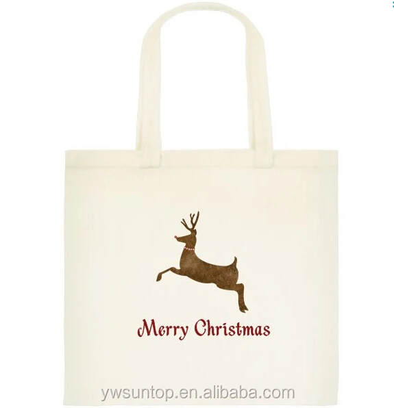 reusable christmas rendeer gift bag shopping tote bag