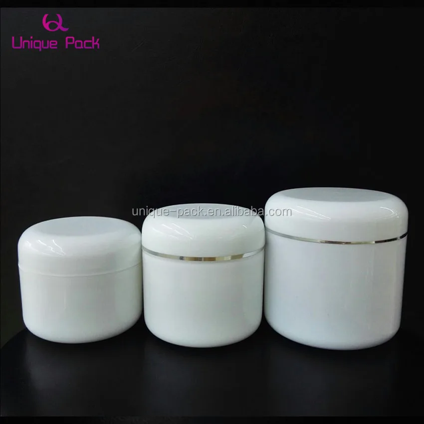 White lid pad 100ml 50ml thEmpty Transparent PET Plastic Round Clear Cosmetic Jar