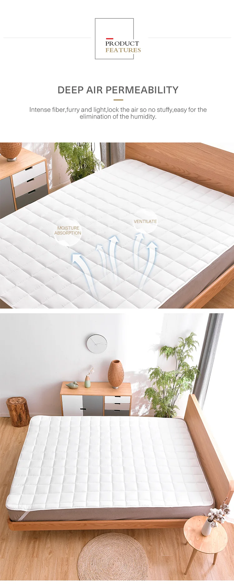 Anti allergy double size gel memory foam mattress topper - Jozy Mattress | Jozy.net