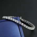 3mm to 5mm round moissanite 18k white gold tennis bracelet for lovers