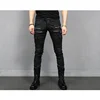 Royal wolf denim jeans manufacturer black wax coated jeans cargo pocket biker jeans with zipper pockets for men