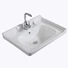 Factory white integrated under mounted bathroom vanity cabinet basin ceramics one piece built in cabinet top wash hand basin