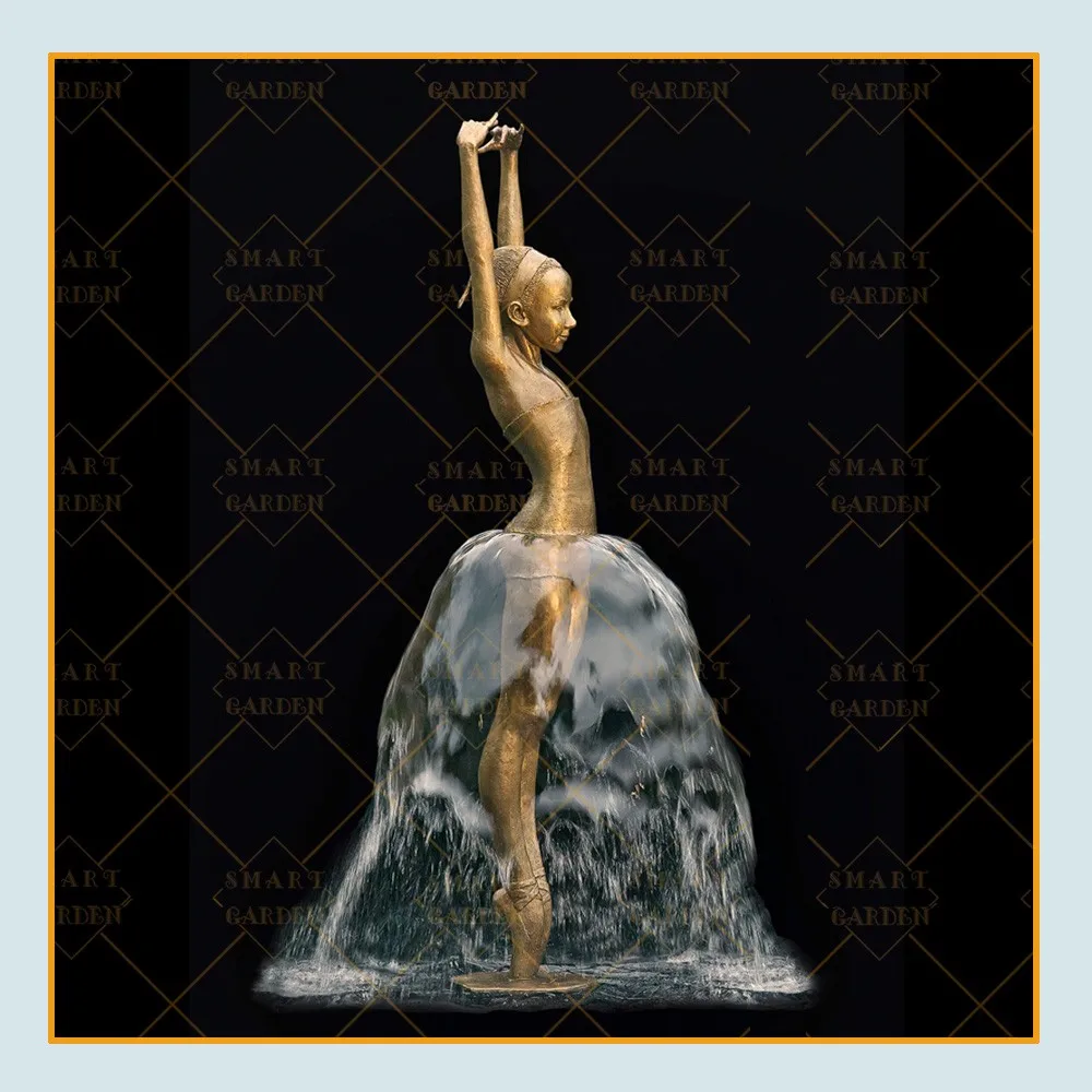 2019 Hot Sale Life Size Garden Ornamental Dancing Bronze Nude Water