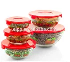 5 Pcs Nested Glass Mixing Bowls Set With Lids Set of 5 Food Storage Glass Containers Glass Office Container