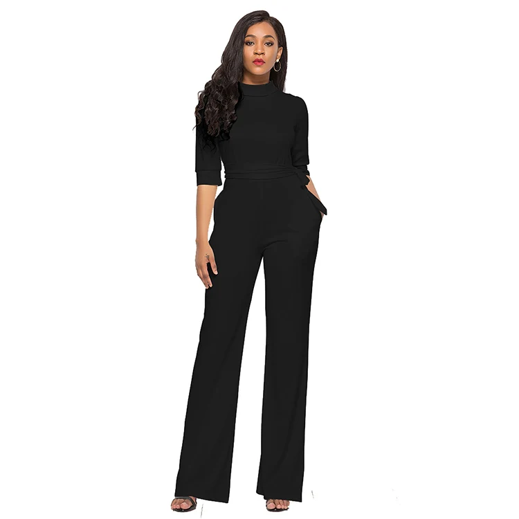 Jumpsuits women 2018 siamese clothing for women in womens long sleeve turn collar siamese trousers, As picture 
Jumpsuits women 2018 siamese clothing for women in womens long sleeve turn collar siamese trousers, As picture