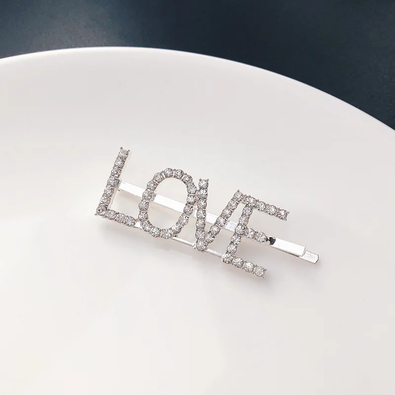 Ins Super Flash Rhinestone Sexy English Letter Silver Diamond