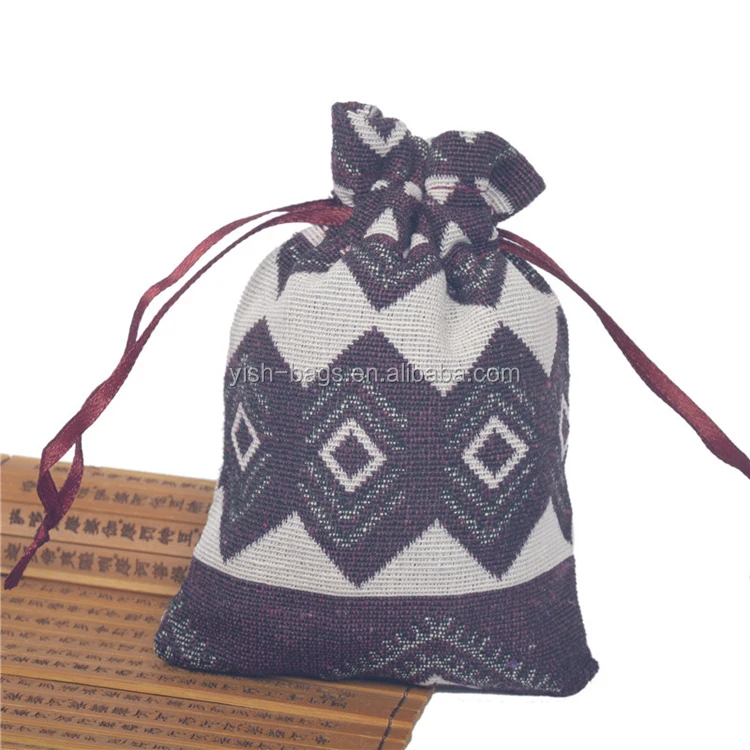 cotton drawstring gift bags small printed pouches with different