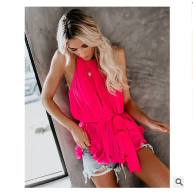 2019 Casual Women Shirt Pleated Halter Top Sling Clothing Summer Multicolor Chiffon Sleeveless Top
2019 Casual Women Shirt Pleated Halter Top Sling Clothing Summer Multicolor Chiffon Sleeveless Top