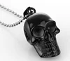 Hot sell stainless steel jewellery necklace black skull pendant necklace