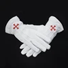 OEM/ODM Freemason Masonic Cotton / Leather Gloves with Embroidery or Printing Logo Masonic Knight Gloves
