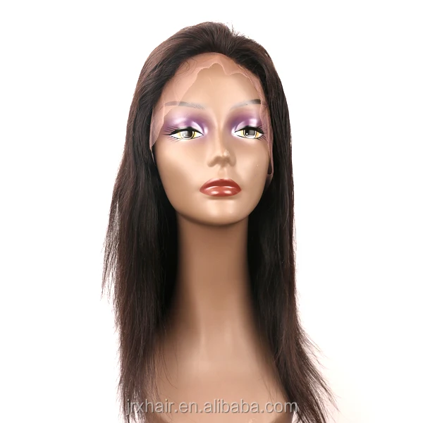 

Nature Looking wholesale remy hair Straight Cheap Virgin Brazilian Human Hair Wig Lace Front, Natural color