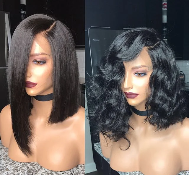 5 Inch Left Deep Parting Natural Wave Lace Front Wig Short Bob Remy Human Hair Wig For Young Girl, All colors as yoru request 
5 Inch Left Deep Parting Natural Wave Lace Front Wig Short Bob Remy Human Hair Wig For Young Girl, All colors as yoru request