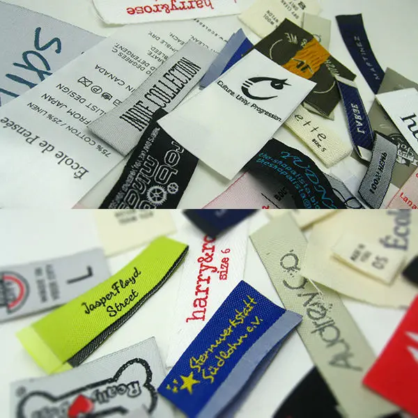 Cheap Peel off adhesive sticker backing  Woven Labels Tags for Clothing