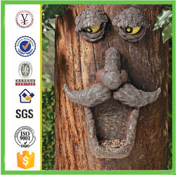 Custom Handmade Carved Funny Resin Decorative Tree Faces Buy